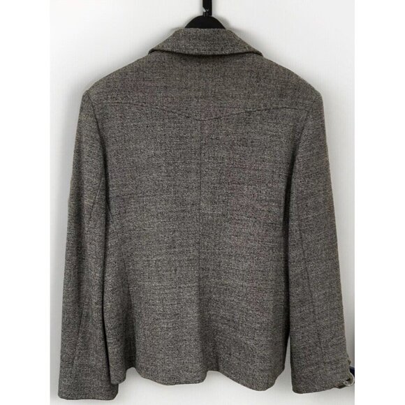 Lynn Adler Gray Tweed Zip Front Jacket Blazer Career Office Coat - Picture 4 of 9